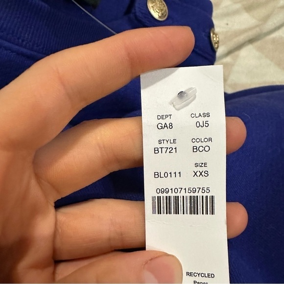 J crew Heritage fleece cropped sweatshirt with buttons - Picture 2 of 2